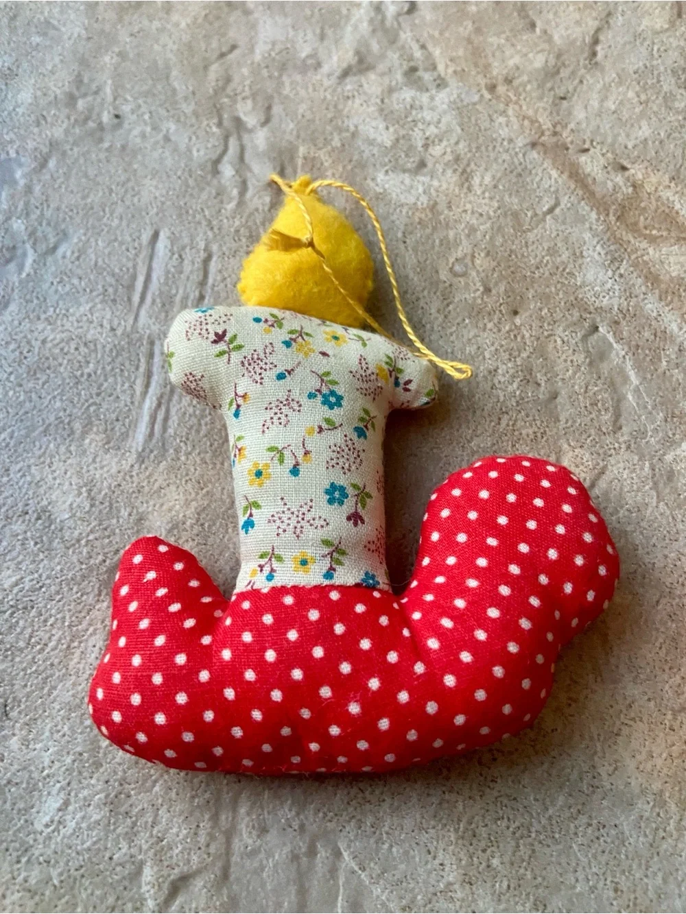 Set of 3 Vintage Fabric Ornaments Mouse Giraffe and Candle